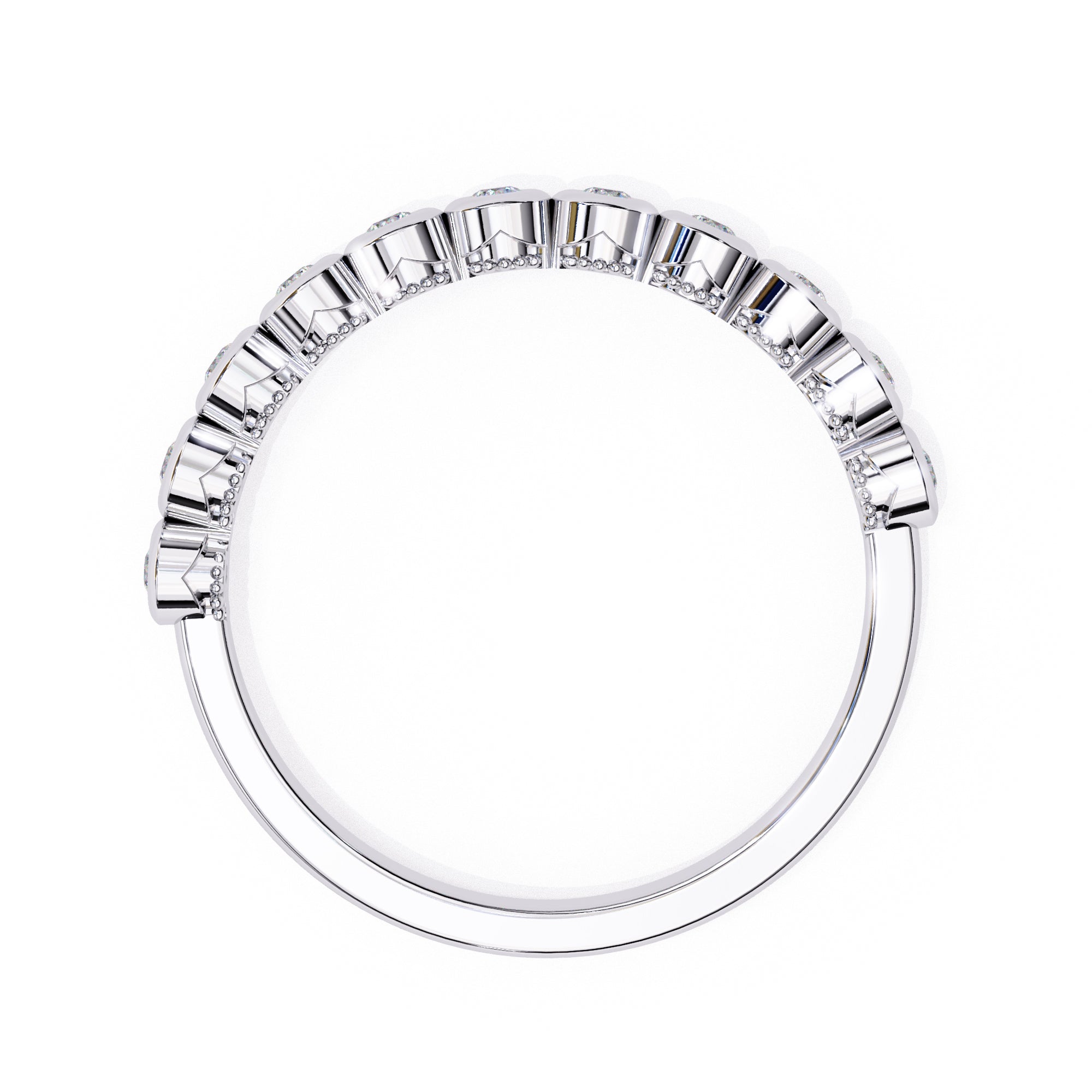 Minimalist white gold diamond wedding band for women