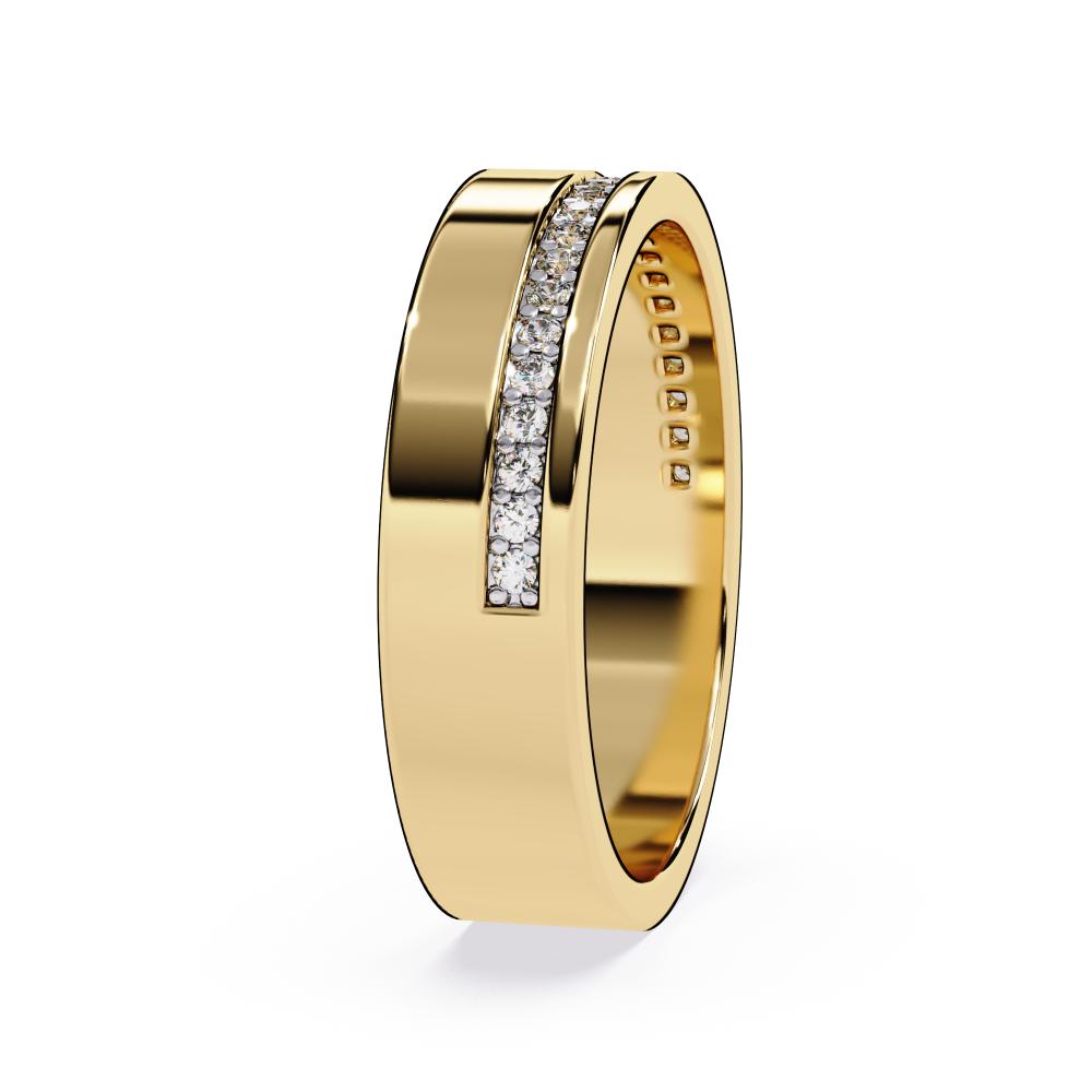 Grooved Diamond Wedding Band