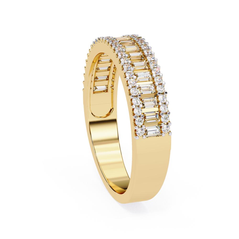 Luxurious Emerald Cut Full Eternity Diamond Ring in Gold