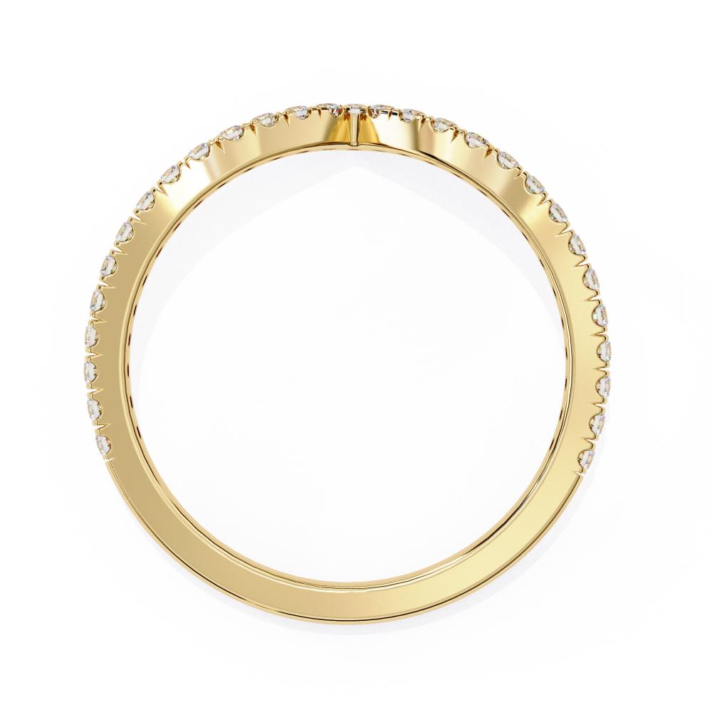 Elegant Chevron Diamond Wedding Band in Gold