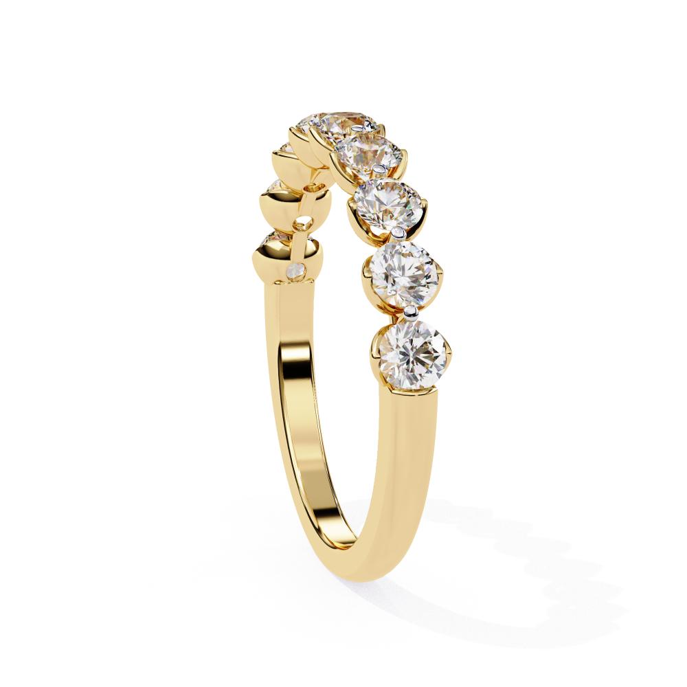 Round Brilliant Half Eternity Band in Gold