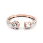 Rose Gold diamond ring on a white background