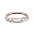 Open Double-Row Round Diamond Wedding Band Ring in Rose Gold