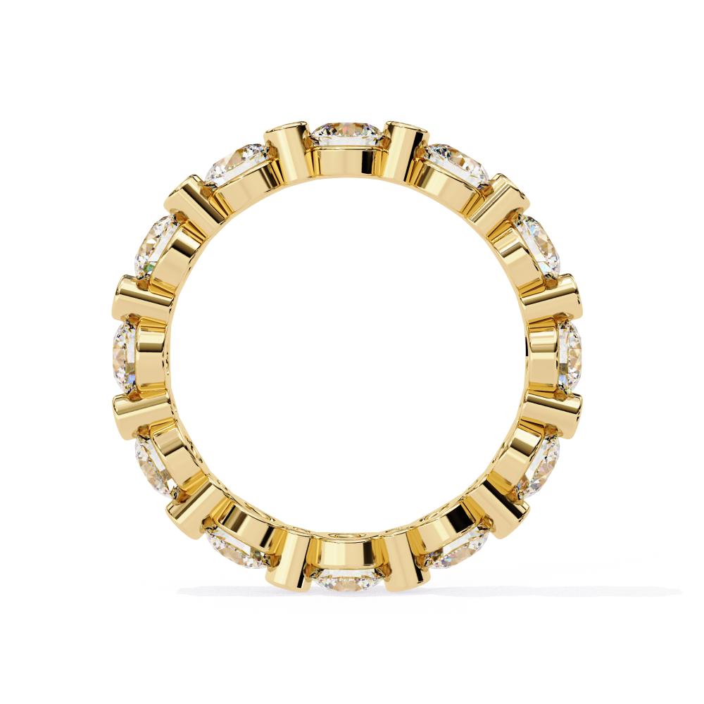 Round Unique Prong Style Diamond Eternity Band in Gold