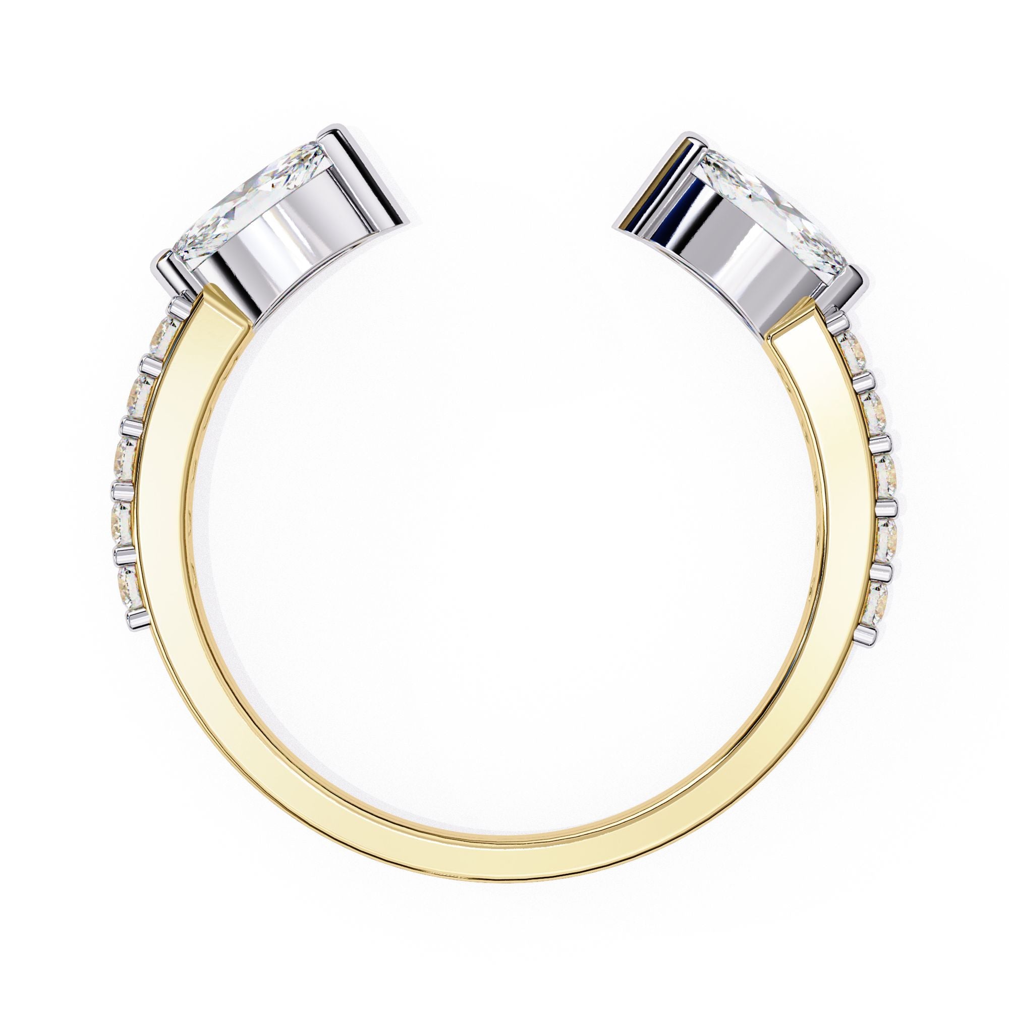 Statement open diamond wedding band