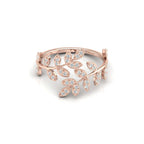 Leaf Shape Diamond Wedding Ring in Rose Gold