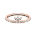 Crown Diamond Wedding Band in Rose Gold