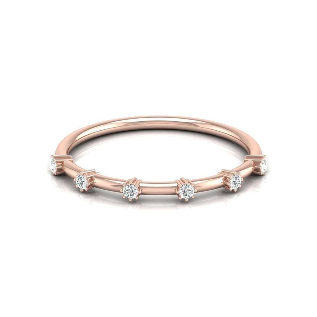 Lab grown Diamond Wedding Band in Rose Gold