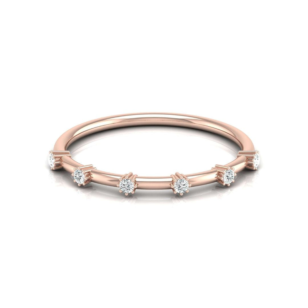 Lab grown Diamond Wedding Band in Rose Gold