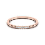 Minimal beaded diamond wedding band