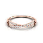 Round Diamond Wedding Band for Woman in Rose Gold