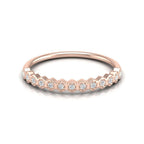 Dainty rose gold wedding ring with sparkling round diamonds