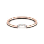 Affordable Rose Gold ring with small diamonds on a white background