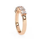 Geometric five diamond band with classic rose gold finish
