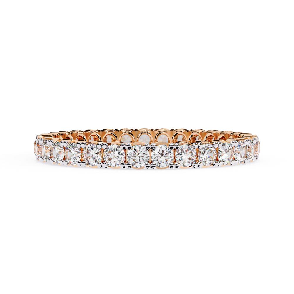 Round Full Eternity Diamond Band in Rose Gold