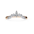 Crown design marquise center diamond band in rose gold