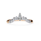 Crown design marquise center diamond band in rose gold