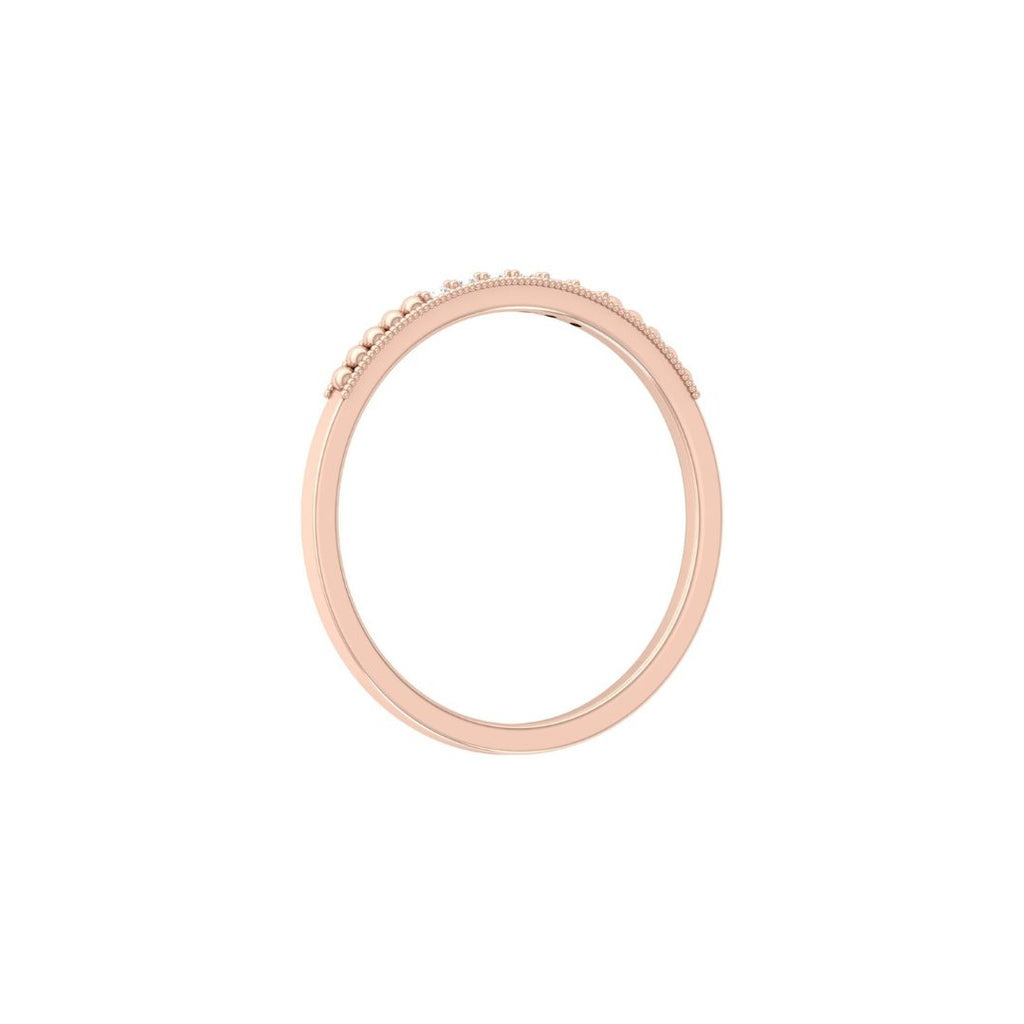 Dainty rose gold diamond wedding band