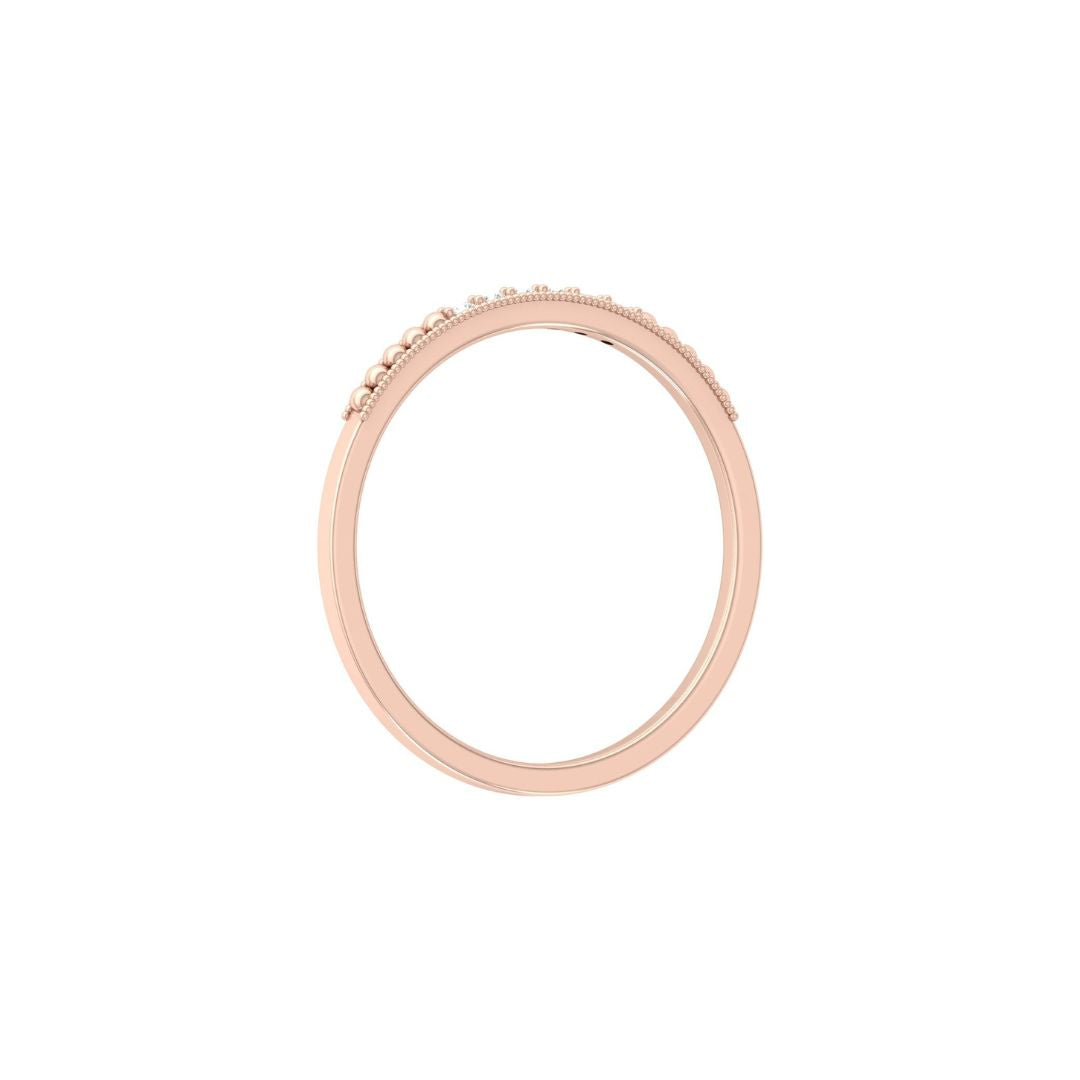 Dainty rose gold diamond wedding band