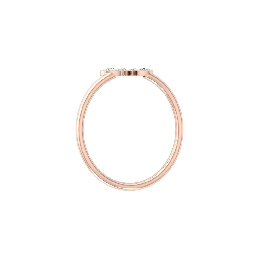 Delicate Marquise Diamond Leaf Crown Ring in Gold