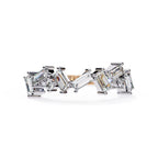 Geometric Diamond Band with Baguette & Round Cuts in Rose Gold