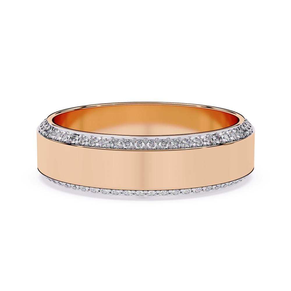 Sparkling edge diamond wedding band in rose gold