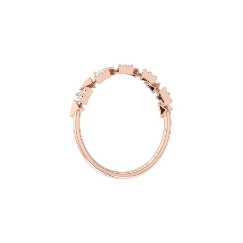 Rose Gold triangle diamond stacking band