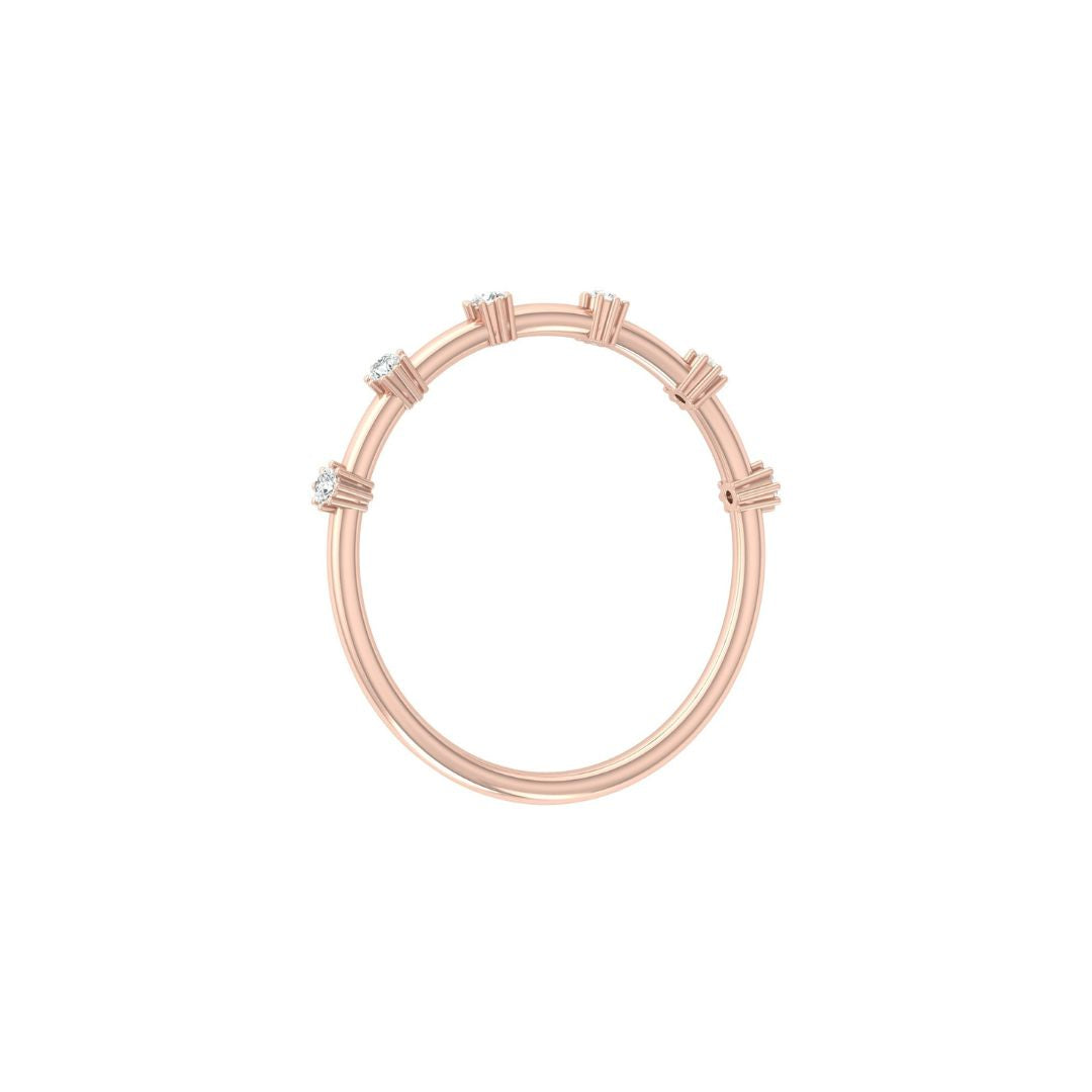 Classic Round Diamond Half Tennis Necklace in Gold