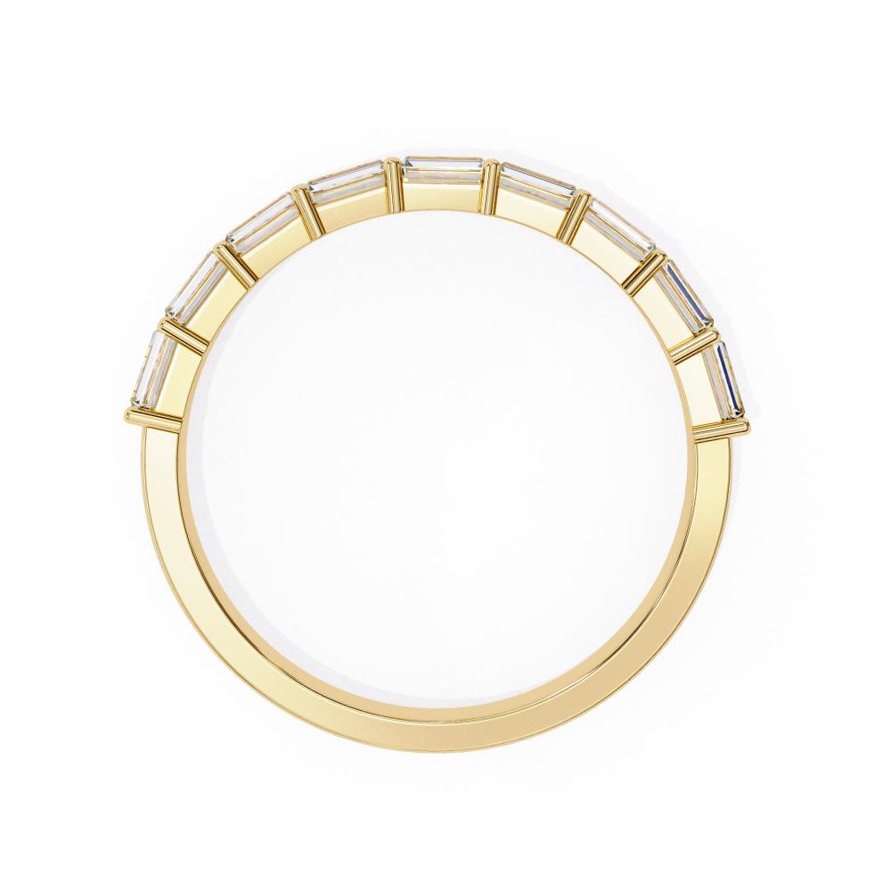 Gold wedding bands on a white background