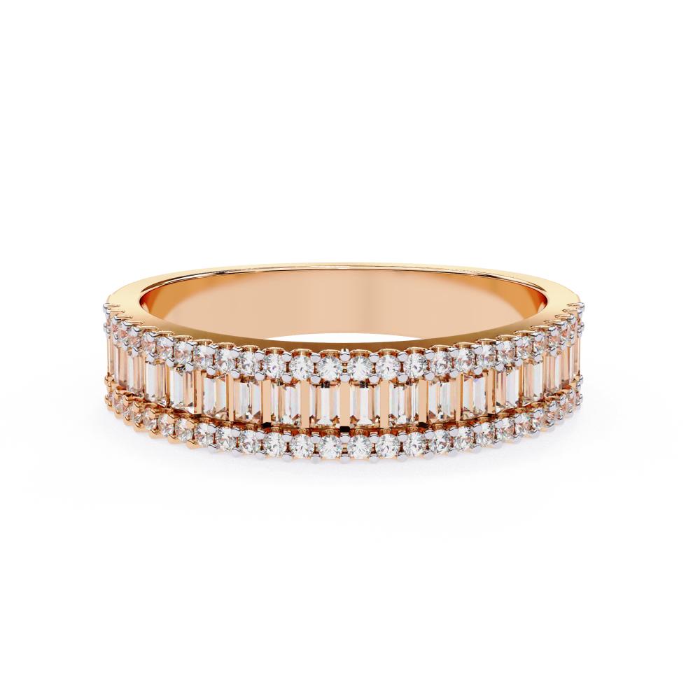 Luxurious Emerald Cut Full Eternity Diamond Ring in Rose Gold