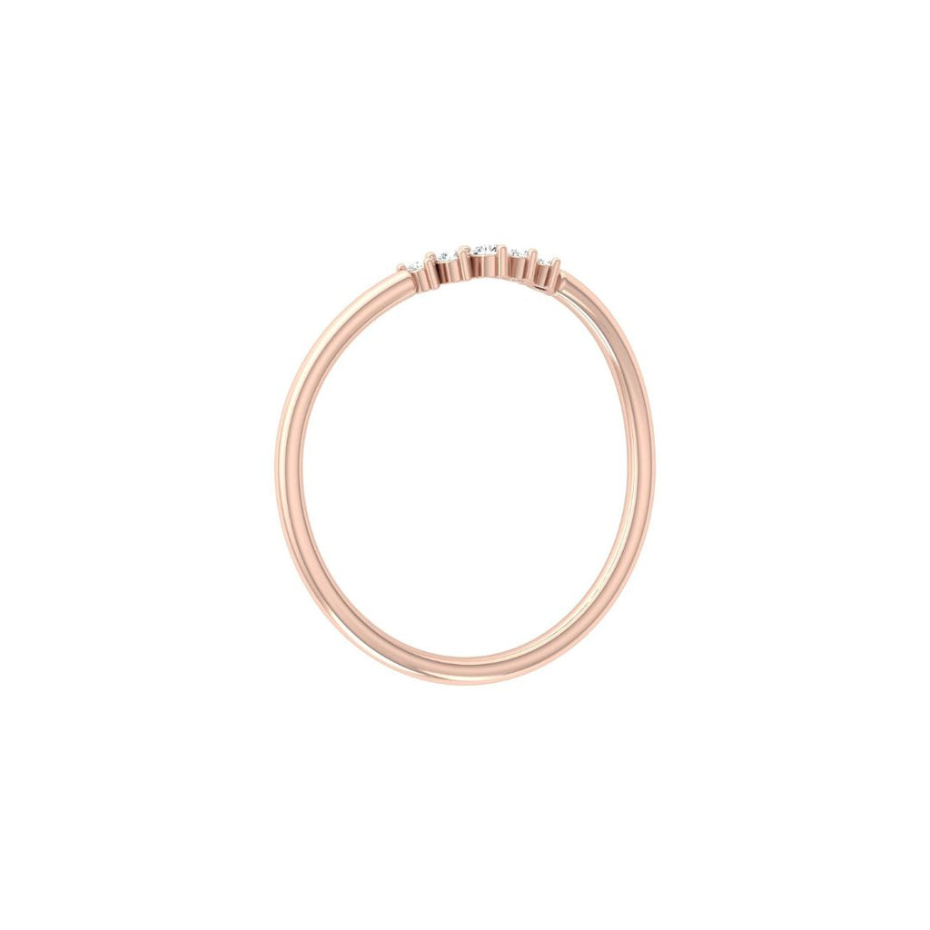 Thin rose gold diamond wedding band