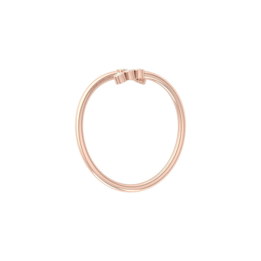 Minimalist Bezel-Set Diamond Bypass Ring in Gold
