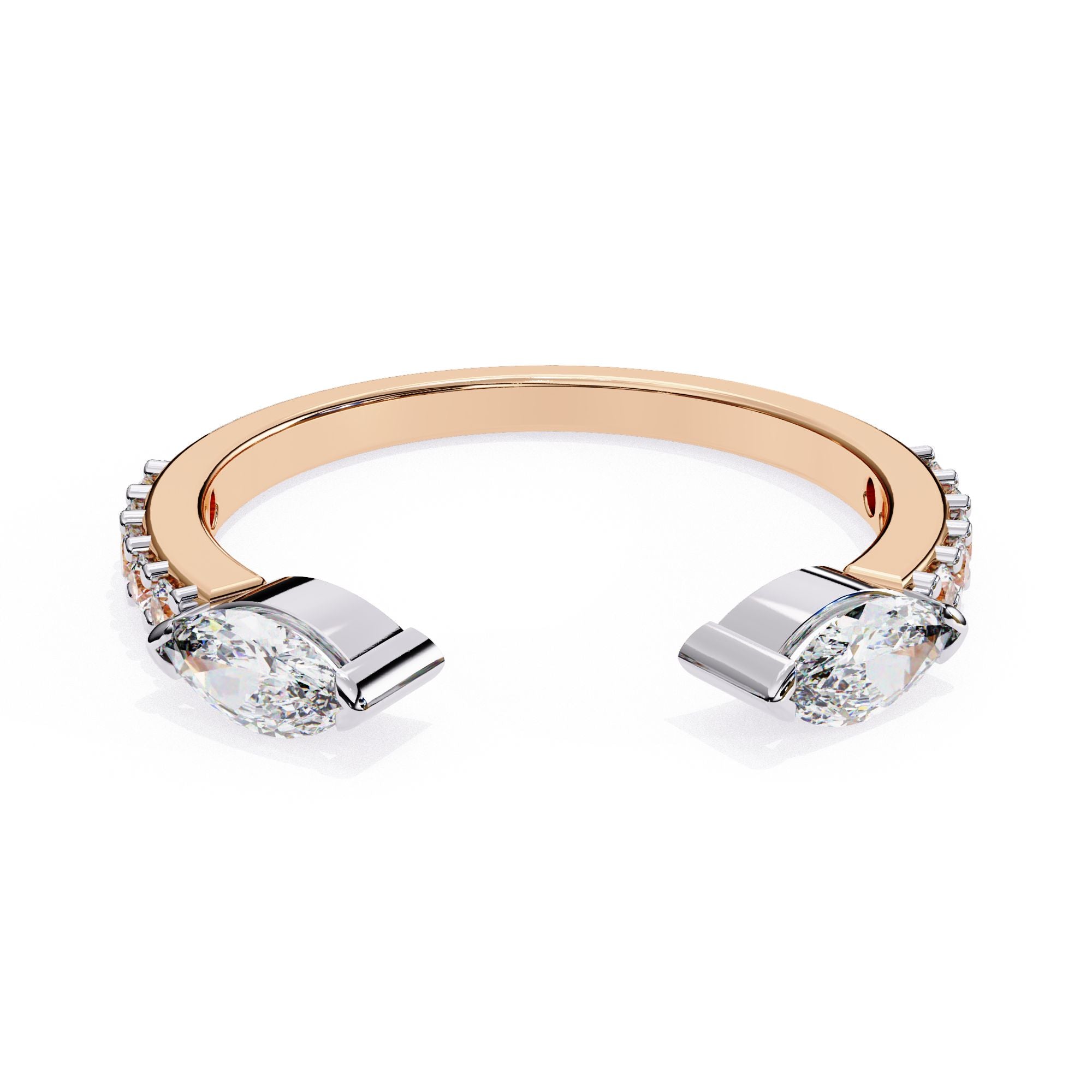 Contemporary cuff style diamond wedding band