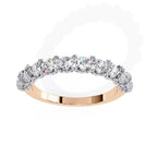 Luxury round diamond wedding band in rose gold