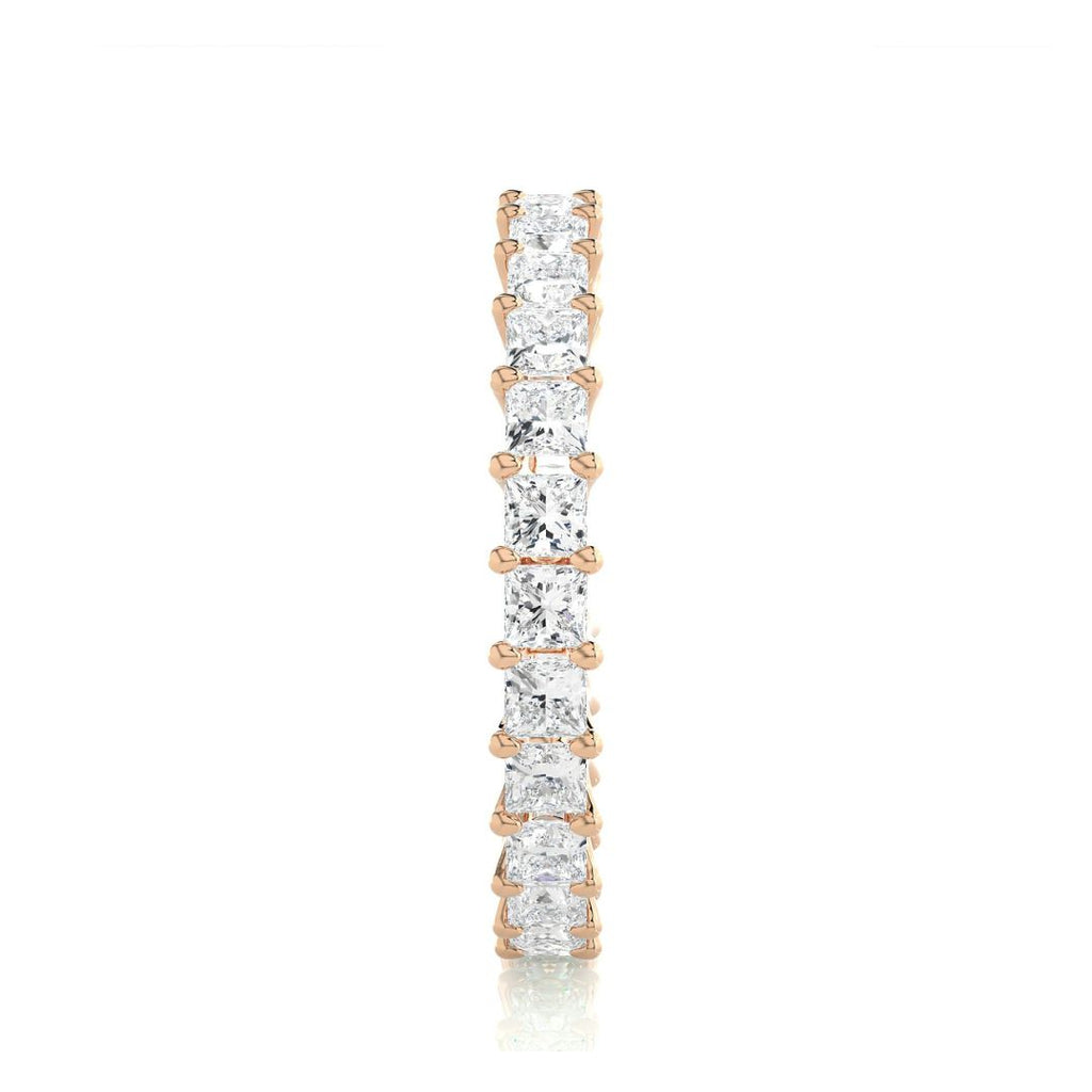 Princess-Cut Diamond Wedding Band in Rose Gold