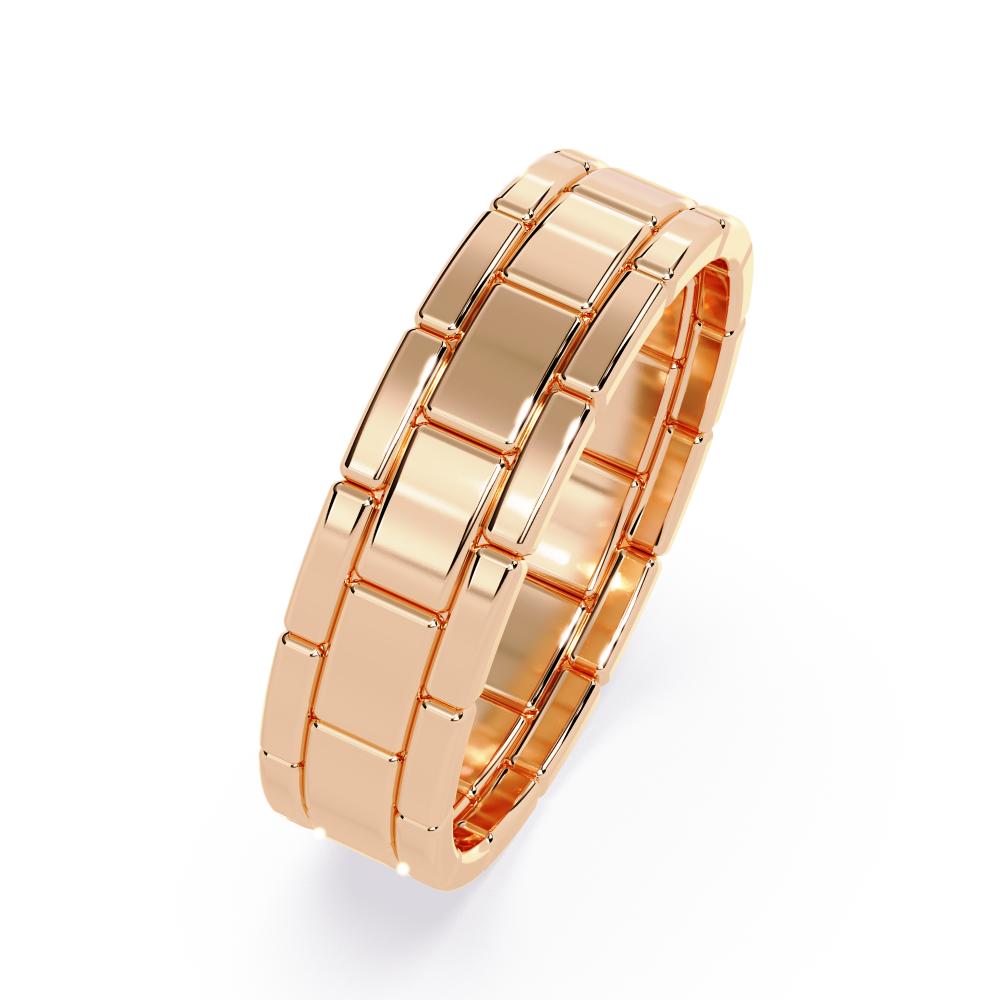 Chic honey comb design rose gold wedding ring