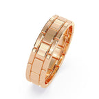 Chic honey comb design rose gold wedding ring