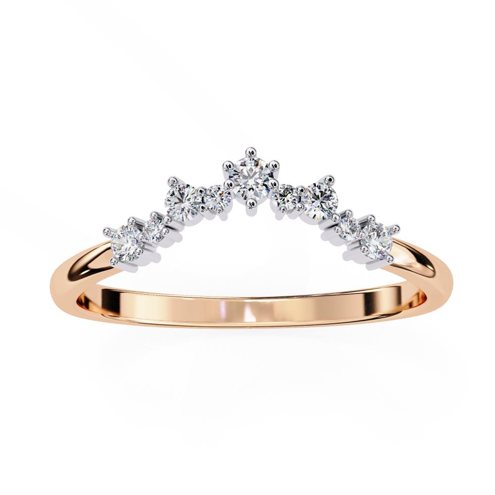 Tiara style curved diamond band in rose gold