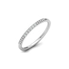 Thin diamond wedding band in white gold with vintage bead design