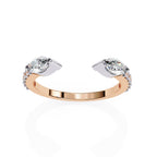 Geometric open diamond wedding ring for women