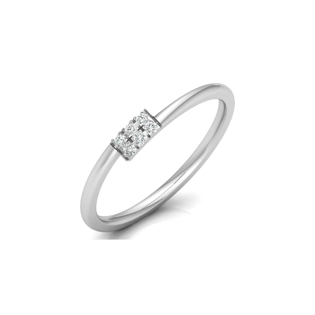 Minimalist Six Diamond Wedding Ring in Rose Gold