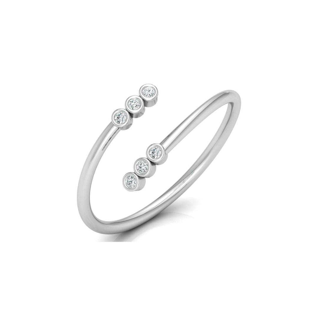 Minimalist Bezel-Set Diamond Ring in White Gold