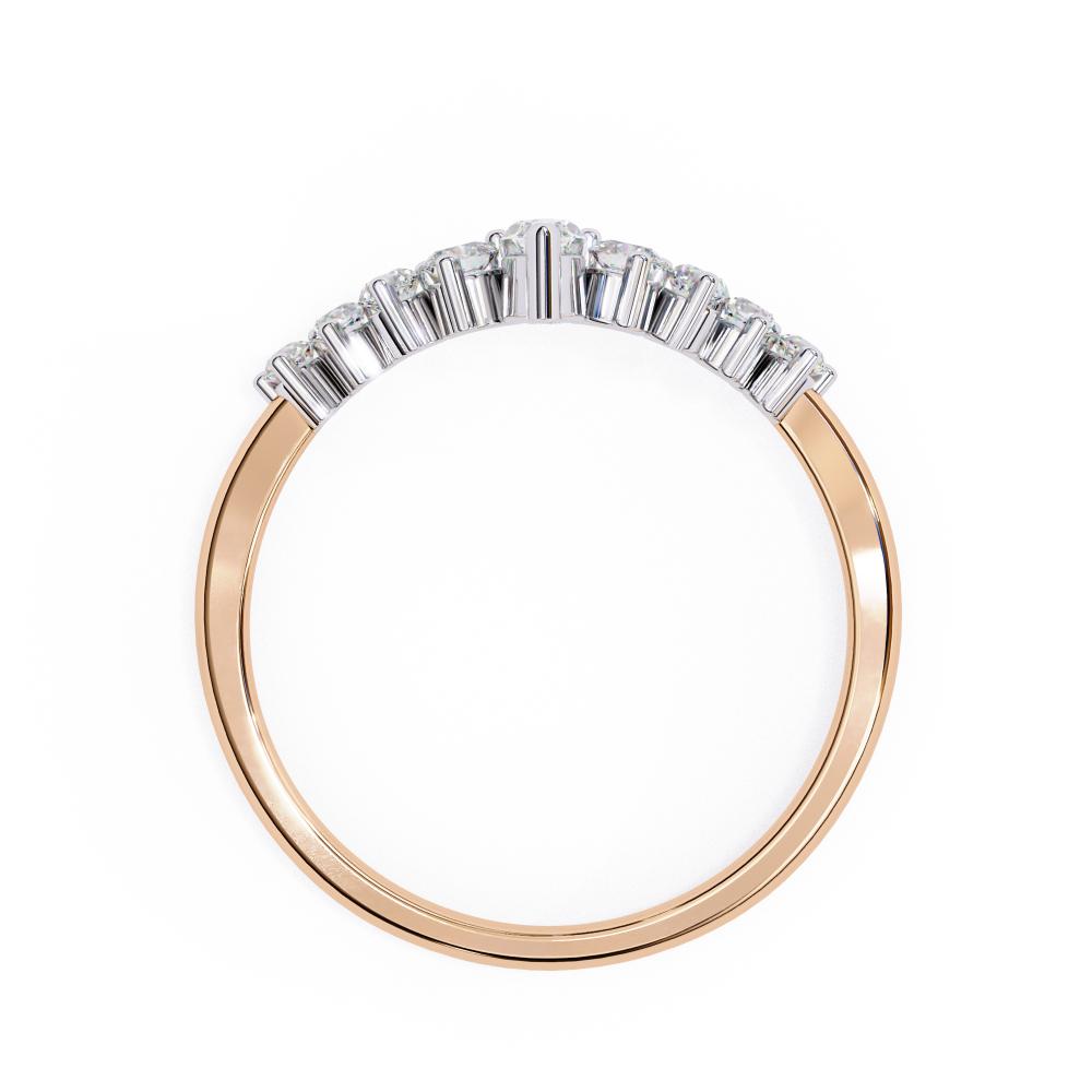 Marquise diamond band with crown design in rose  gold