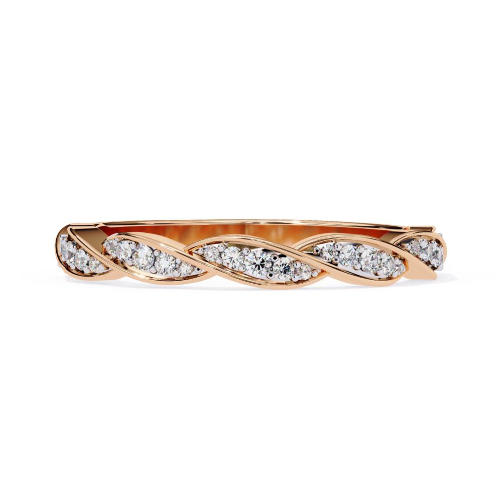 Twisted Multi-Stone Wedding Band in Rose Gold