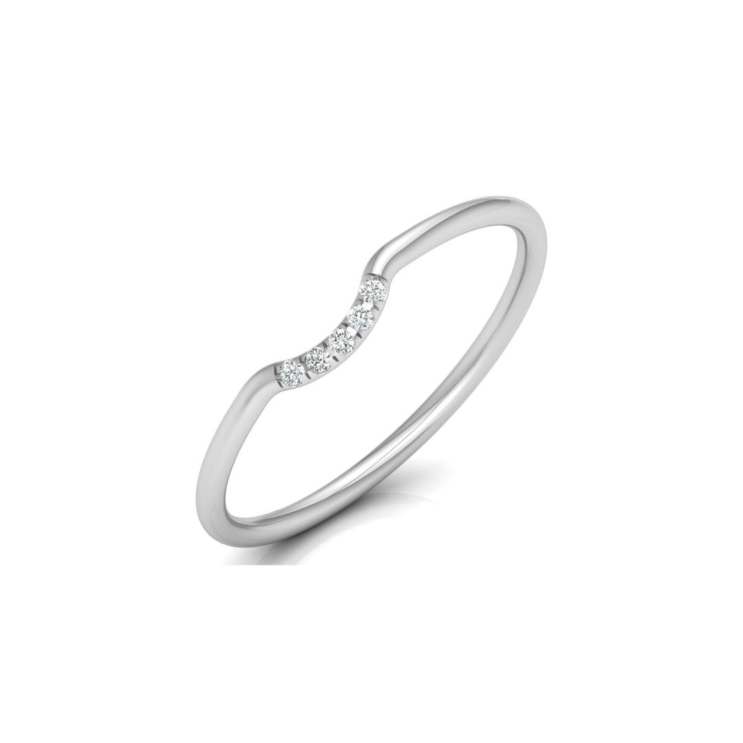 Delicate Curved Diamond Stacking Band Ring in Gold