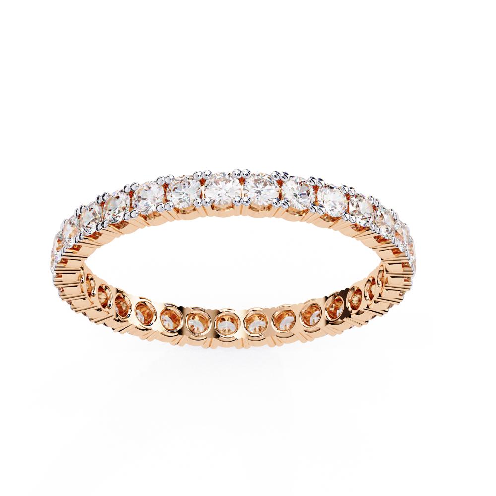 Luxury Round diamond band with geometric eternity design