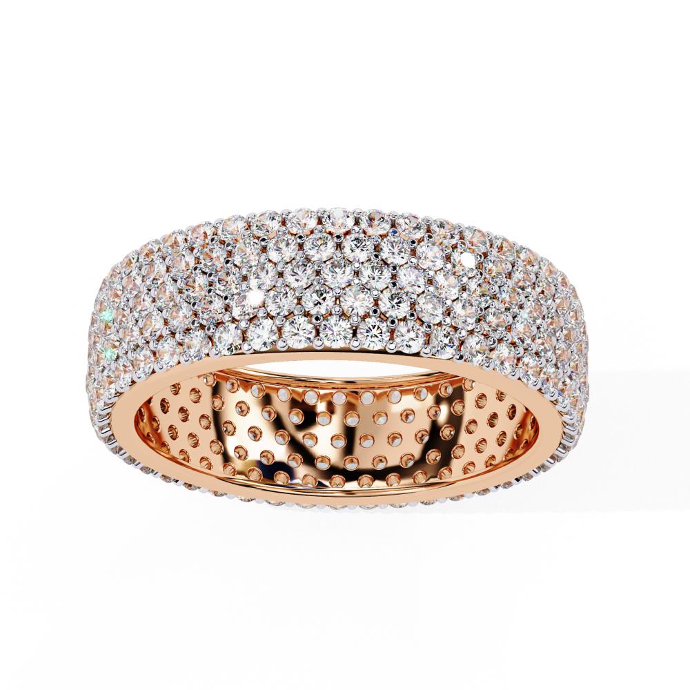 Luxurious diamond band in rose gold