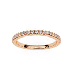 Dainty rose gold diamond band with sparkling pave diamonds