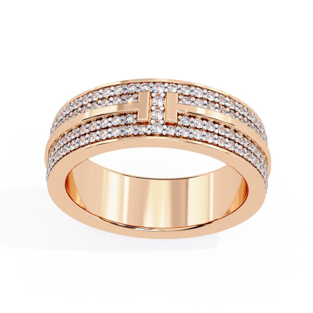 Luxury rose gold diamond wedding band
