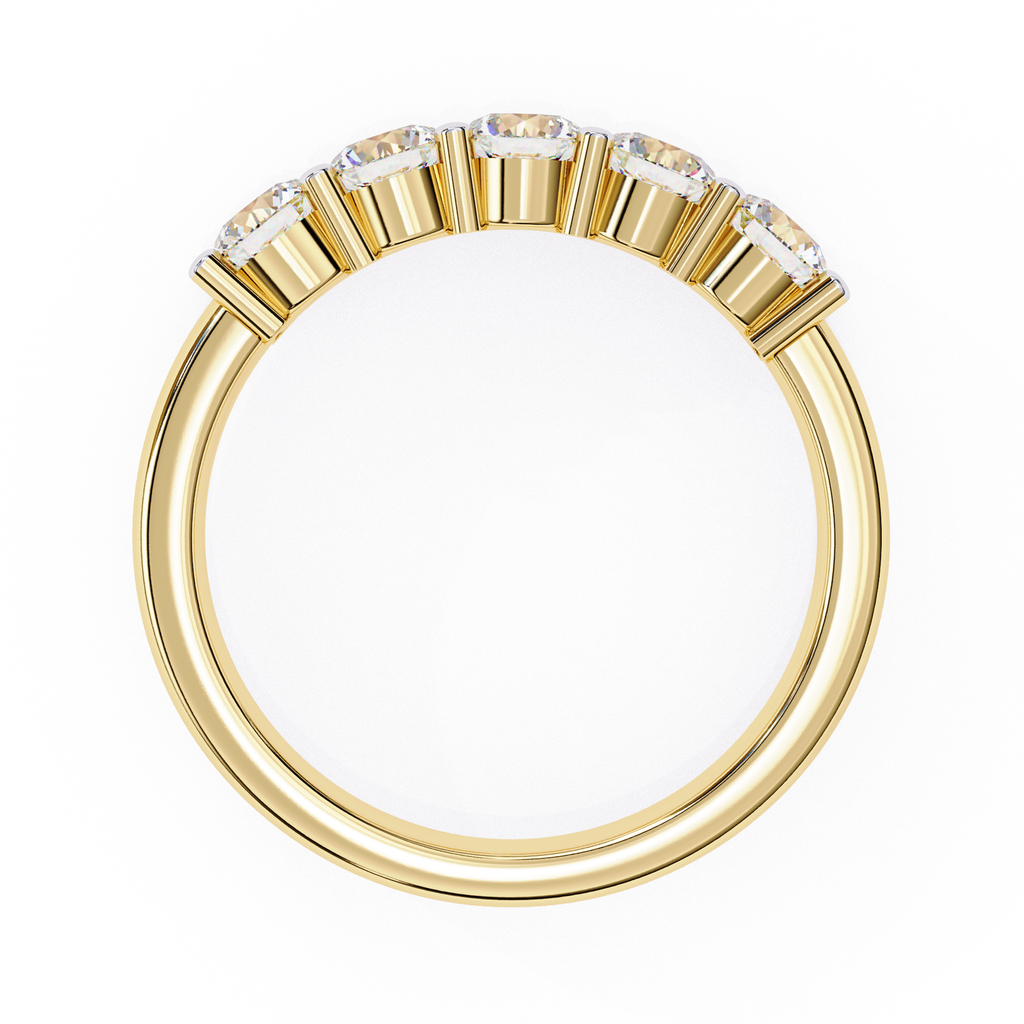 Premium gold anniversary band with round brilliant diamonds